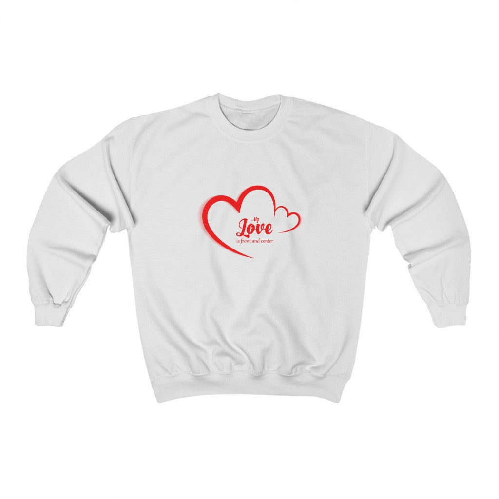 Love Front And Center Unisex Heavy Blend™ Crewneck Sweatshirt