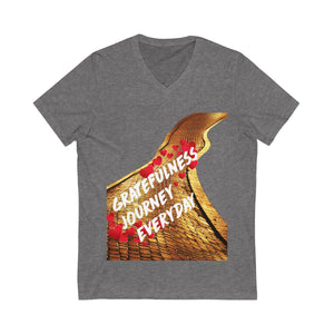 Gratefulness Journey Everyday Wear Short Sleeve V-Neck Tee